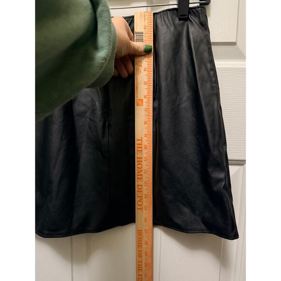 Abercrombie & Fitch Black Faux Leather Wrap Mini Skirt Women’s Small Y2K - Picture 6 of 12